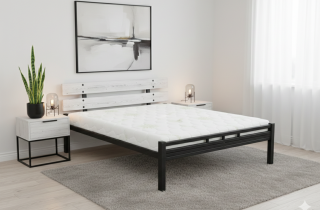 manželské dvoulůžko kov a dřevo Lily